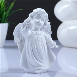 Фигура "Ангел с фонариком" белый 7х10х15см