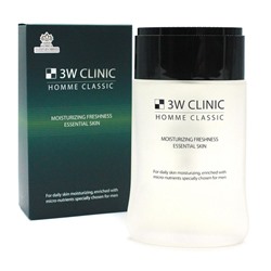 3W Clinic Увлажняющий тоник для мужчин / Homme Classic Moisturizing Freshness Essential Skin, 150 мл