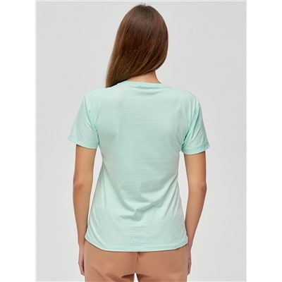 Женские футболки с принтом салатового цвета 1601Sl