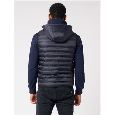 Куртка 2 в 1 мужская толстовка и жилетка темно-синего цвета 70131TS