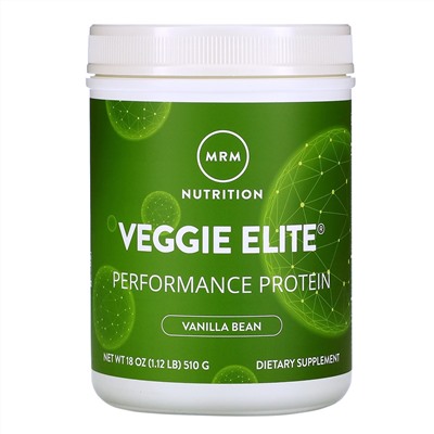 MRM, Smooth Veggie Elite Performance Protein, Vanilla Bean, 18 oz (510 g)