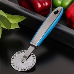 Нож для пиццы и теста Доляна Blade, 20 см, ручка soft touch, цвет синий