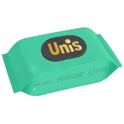 Влажные салфетки антибактериальные ТМ Unis Perfume Green, клапан, 84 шт