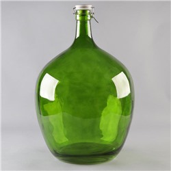 Бутыль стеклянный «GJA. Марани», 25 л, с фарфоровой крышкой с бугельным замком, цвет зелёный