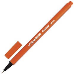 Ручка капиллярная (линер) Brauberg (Брауберг) Aero, оранжевая, трехгранная, металлический наконечник 0,5 мм, линия письма 0,4 мм