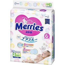 Подгузники Merries S (4-8 кг), 82 шт