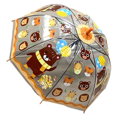 Зонт детский прозрачный с аппликацией п/автомат (Глубокий купол) Арт 603/5