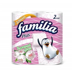 Туалетная бумага Familia (Фамилия) Plus Весенний цвет, 2-слойная, 4 рулона
