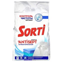 Стиральный порошок автомат Sorti (Сорти) антибактериальный, "Контроль чистоты", 2,4 кг
