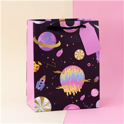 Подарочный пакет (S) "Sweet space" Planets, rockets