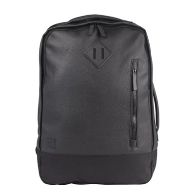 Рюкзак BRAUBERG молодежный с отделением для ноутбука, “Квадро“, искуственная кожа, черный, 44х29х13 см, 227088