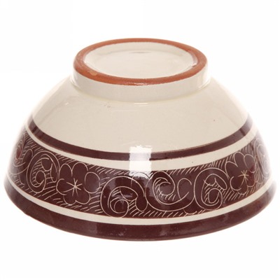 Набор чайный (блюдо, чайник, пиала 6шт) коричневый Риштанская керамика