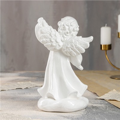 Статуэтка "Ангел с фонарем" 24 см, белый