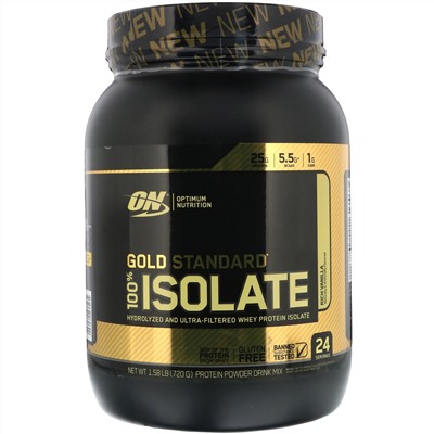 Optimum Nutrition, Gold Standard 100% Isolate, Rich Vanilla, 1.58 lb (720 g)