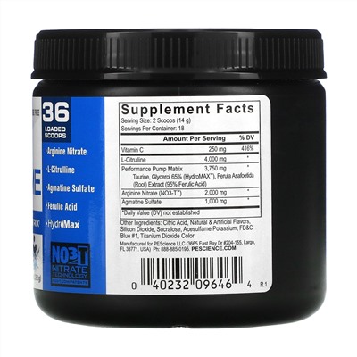 PEScience, High Volume, Supreme Nitric Oxide Matrix, Blue Frost, 8.9 oz (252 g)