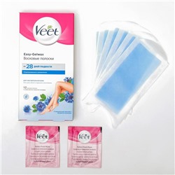 Восковые полоски Veet для чувствительной кожи, 12 шт.