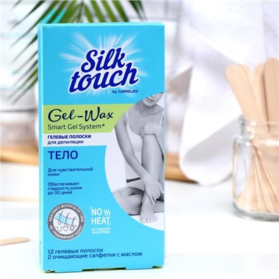 Восковые полоски для депиляции Carelax Silk Touch Gel-wax для тела, 12 шт.