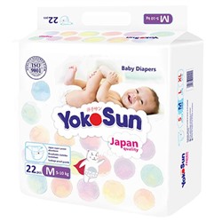 Подгузники YokoSun на липучках M (5-10 кг), 22 шт