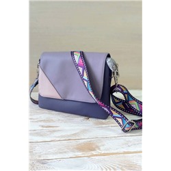 Стильная сумочка-клатч со съёмным ремнём Berta лиловый-пудра-сирень