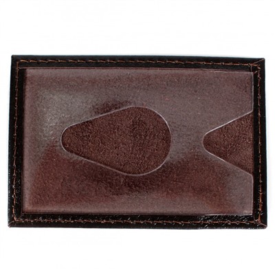 Обложка пропуск/карточка/проездной Croco-В-200 натуральная кожа коричневый матовый (5) 212668