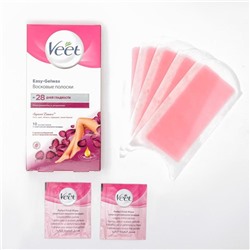 Восковые полоски Veet с ароматом бархатной розы и эфирными маслами, 10 шт