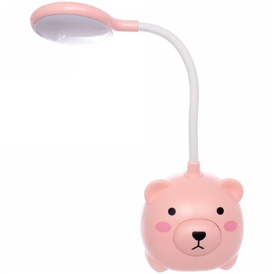 Настольная лампа "Marmalade-Мишка" LED цвет розовый, с подстаканником