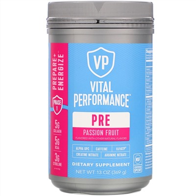 Vital Proteins, Performance, PreWave, натуральная маракуйя, 369 г (13 унций)