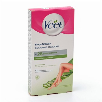 Восковые полоски Veet для сухой кожи, 12 шт.