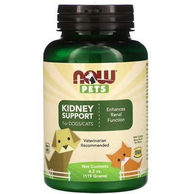 Now Foods, Pets, Kidney Support Powder for Dogs & Cats, 4.2 oz (119 g)