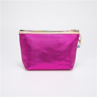 Косметичка-сумочка, отдел на молнии, с ручкой, цвет малиновый, «Смайлики»
