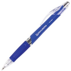 Ручка шариковая автоматическая с грипом BRAUBERG Rave, синяя, корпус синий, узел 0,7 мм