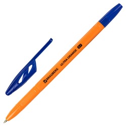 Ручка шариковая Brauberg (Брауберг) Ultra Orange, синяя, пишущий узел 0,7 мм, линия письма 0,35 мм