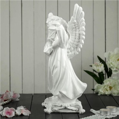 Сувенир "Ангел с фонарем", белый, 35 см