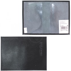 Обложка для паспорта Premier-О-8 натуральная кожа черный сафьян матовый (589) 200257