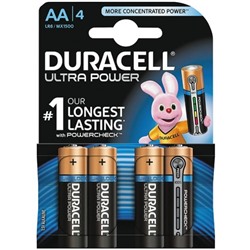 Батарейки алкалиновые Duracell (Дюраселл) Ultra Power, AA 1,5V LR6, 4 шт/упак