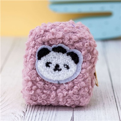 Кошелёк меховой "Panda head", purple