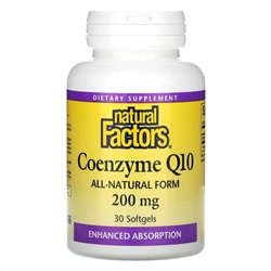 Natural Factors, Coenzyme Q10, 200 mg, 30 Softgels