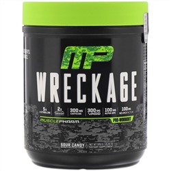 MusclePharm, Wreckage Pre-Workout, кислый леденец, 375 г (13,23 унции)