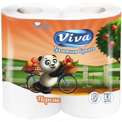 Туалетная бумага Viva (Вива) Персик, 2-слойная 4 рулона