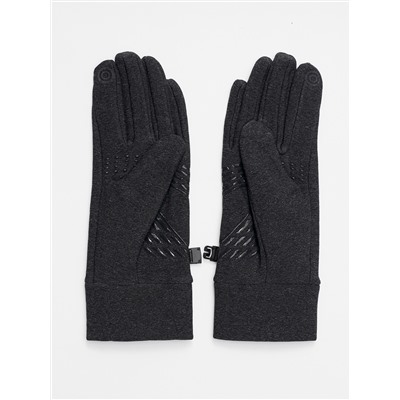 Спортивные перчатки демисезонные женские темно-серого цвета 644TC