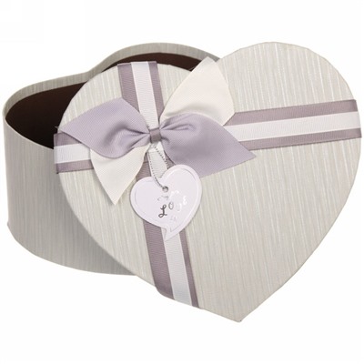 Коробка подарочная "От всего сердца", цвет серый, 18*20*10 см