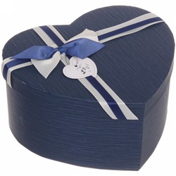 Коробка подарочная "От всего сердца", цвет синий, 20.5*23*11.5 см