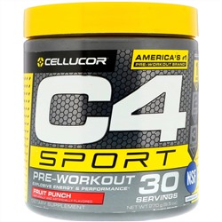 Cellucor, C4 Sport, предтренировочный, фруктовый пунш, 9,5 унции (270 г)