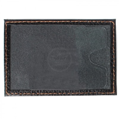 Обложка пропуск/карточка/проездной Premier-V-41 натуральная кожа черный флоттер джинс (21-10) 106800
