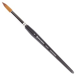 Кисть художественная профессиональная BRAUBERG ART “CLASSIC“, синтетика мягкая, под колонок, круглая, № 9, короткая ручка