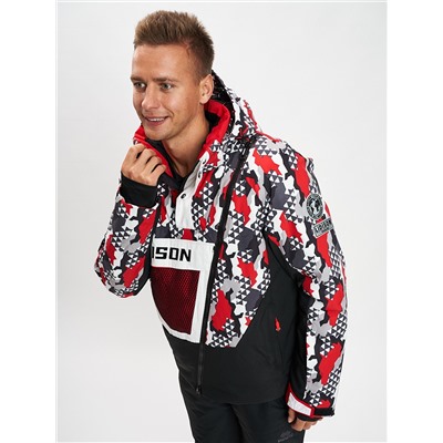 Горнолыжная куртка анорак мужская красного цвета 77027Kr