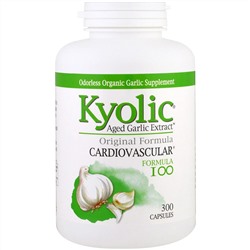 Kyolic, Aged Garlic Extract, выдержанный экстракт чеснока, для сердечно-сосудистой системы, формула 100, 300 капсул