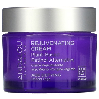 Andalou Naturals, Rejuvenating Cream, Plant-Based Retinol Alternative, Age Defying, 1.7 oz (50 g)