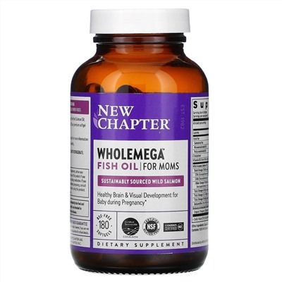 New Chapter, Wholemega Fish Oil for Moms, 180 Softgels