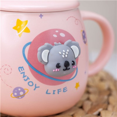 Кружка "Space koala", pink (400 ml)